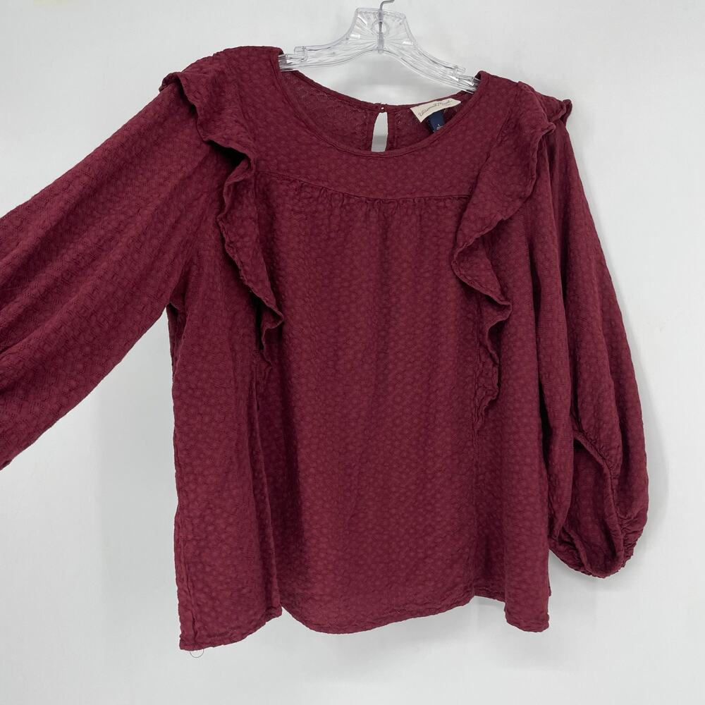 Universal Thread Long Sleeve Ruffle Top Size Large - Picture 3 of 6